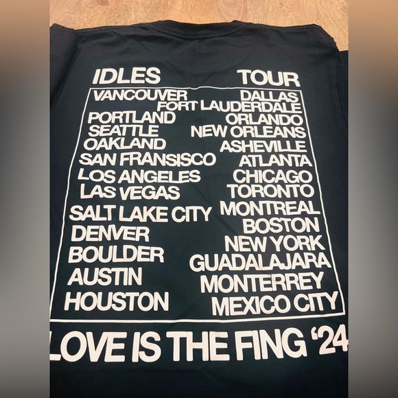 IDLES Love Is The Fing 2024 Official Tour Merch T Shirt Size Large - Picture 4 of 4